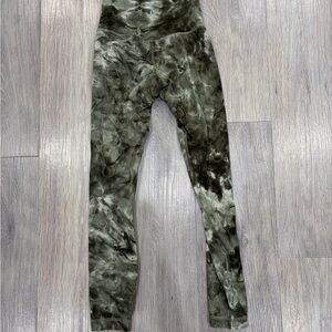 lululemon athletica Olive Green Tie-Dye Leggings